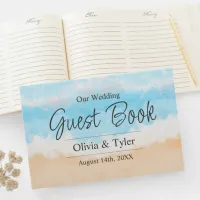 Coastal Wedding Ocean Waves Guest Book