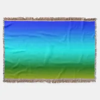 Sea and Sky Blue and Green Gradient Throw Blanket