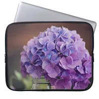 Purple Hydrangea in a Mason Jar Photograph Laptop Sleeve