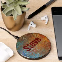 Rusty, Verdigris, Grunge Steampunk Wireless Charger