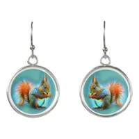 Squirrel in modern style earrings