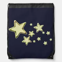 Golden Starburst Drawstring Bag