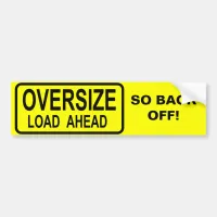 Oversize Load Bumper Sticker