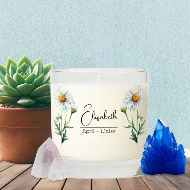 Birth Month Flower April Daisy Thermal Tumbler Scented Candle