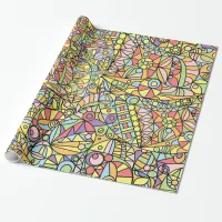 Geometrical Colorful Modern Patchwork Pattern Wrapping Paper