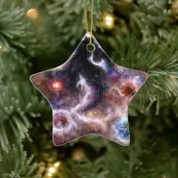 A Captivating Abstract Galactic Nebula Ceramic Ornament