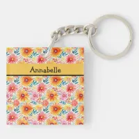 Colorful Daisies Acrylic Keychain