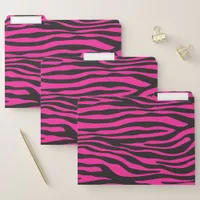 Pink and Black Zebra Print File Folder