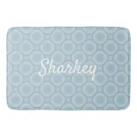 White Surname on Overlapping Ocean Bubbles Bath Mat