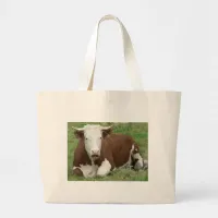 Cow in the Grass Tote Bag