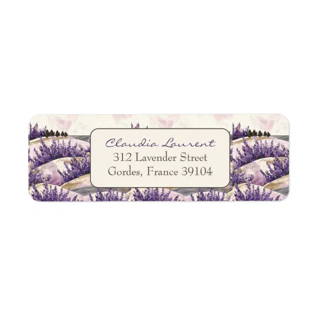 Elegant French Lavender Fields Return Address Label