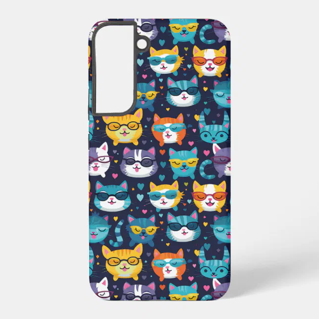 Assorted Cat Faces Funny Cool Cats  Samsung Galaxy S22+ Case