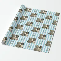 It's a Boy Baby Cowboy and Teddy Bear Baby Shower Wrapping Paper