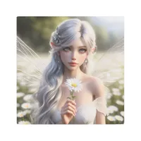 Beautiful April Fairy in Daisies Metal Print