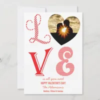 Love is all you need Heart Red Modern Photo Card