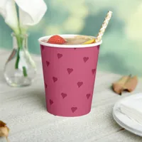 Red Hearts Paper Cups