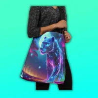 Moon and Panther Holographic Neon Colorful | Crossbody Bag