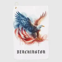 *~* American Flag USA AP16 - Bald EAGLE Golf Towel