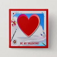 Painted Valentine Heart Add Your Photo Button