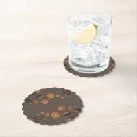 Golden Flowers Paper Coaster