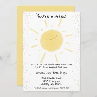 First Trip Around the Sun Happy Yellow Birthday Invitation