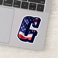 Monogram G American Flag Letter Initial USA Vinyl Sticker