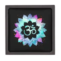 *~* Lotus Lily Mandala  OM AUM Symbol Watercolor Gift Box