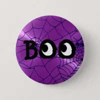 Purple and Black Halloween Boo Eyeballs Button