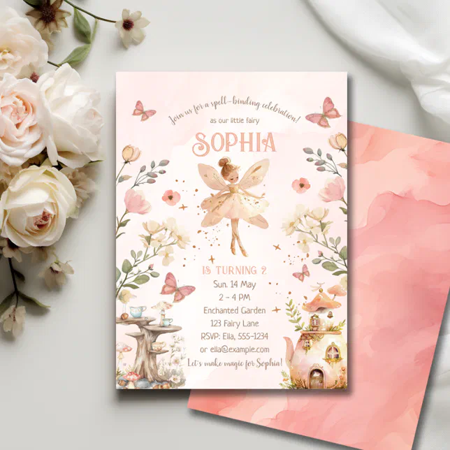 Enchanted Forest Fairy Birthday Invitation Card