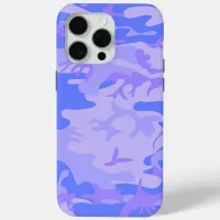 Camouflage Pastel Blue Abstract Pattern iPhone 15 Pro Max Case