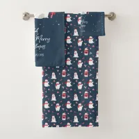 Polar Beary Merry Christmas Pattern ID851 Bath Towel Set