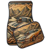 Classic Muscle Car Meets Nature’s Beauty Car Floor Mat