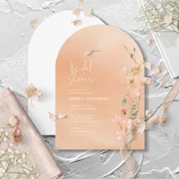 Sunny Wildflower Bridal Shower Peach Arch ID1023 Invitation