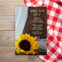 Rustic Yellow Sunflower and Barn Wood Wedding Menu