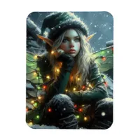 Fairy Elf With Christmas Lights Magnet