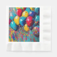 Colorful Fun Birthday Balloons Cake Napkins