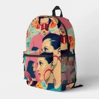 Masquerade Mask Fashion Collage 01 Printed Backpack