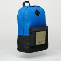 Monogram Name Black and Beige pattern | Blue  Port Authority® Backpack