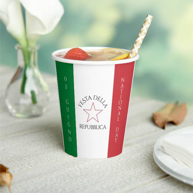 Festa della Repubblica National Day of Italy Flag Paper Cups