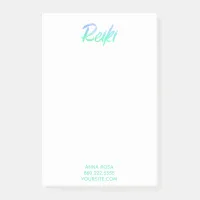 *~* Reiki Iridescent Blue Green & Turquoise Post-it Notes