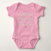 Cute stars with faces in pastel colors    baby bodysuit