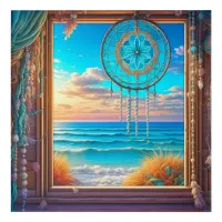 Pretty Beachy Dreamcatcher on Window  Acrylic Print