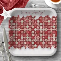 Red White Christmas Candy Pattern#13 ID1009 Paper Plates