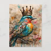 Gorgeous Bird in a Crown Postcard