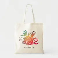 Rainbow Color Wildflower Live a colorful life Tote Bag