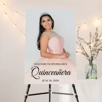 Black Elegant Script Quincea&#241;era Photo Foam Board