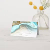 Abstract Glitter Strata Wedding ID903 Place Card