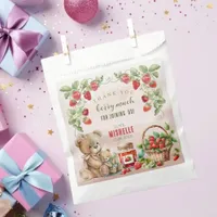 Berry First Strawberry and Bear Birthday Favor Bag