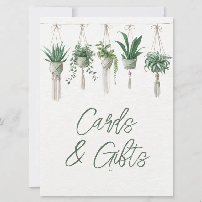 Boho Chic Botanical Greenery Cards & Gifts Sign