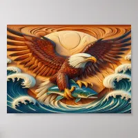 Majestic Eagle Clutching a Fish 5x7 Poster